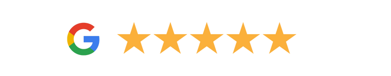 Five gold stars representing a 5 star review on Google
