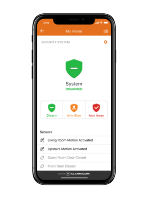 phone with mobile app for security