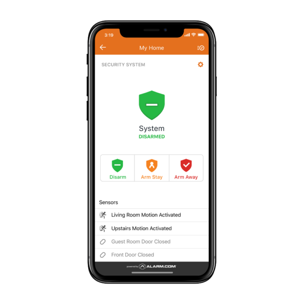 phone with mobile app for security