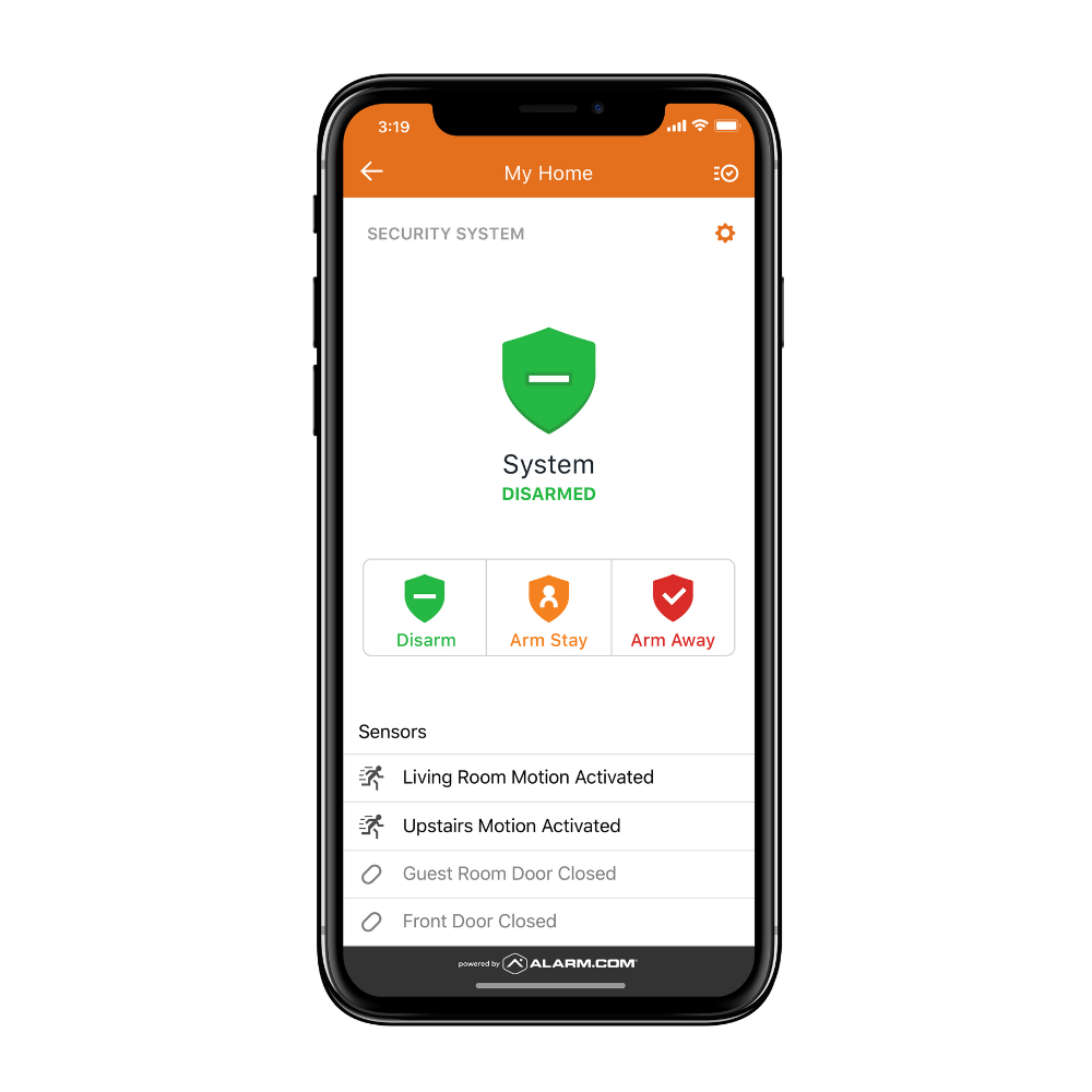 phone with mobile app for security